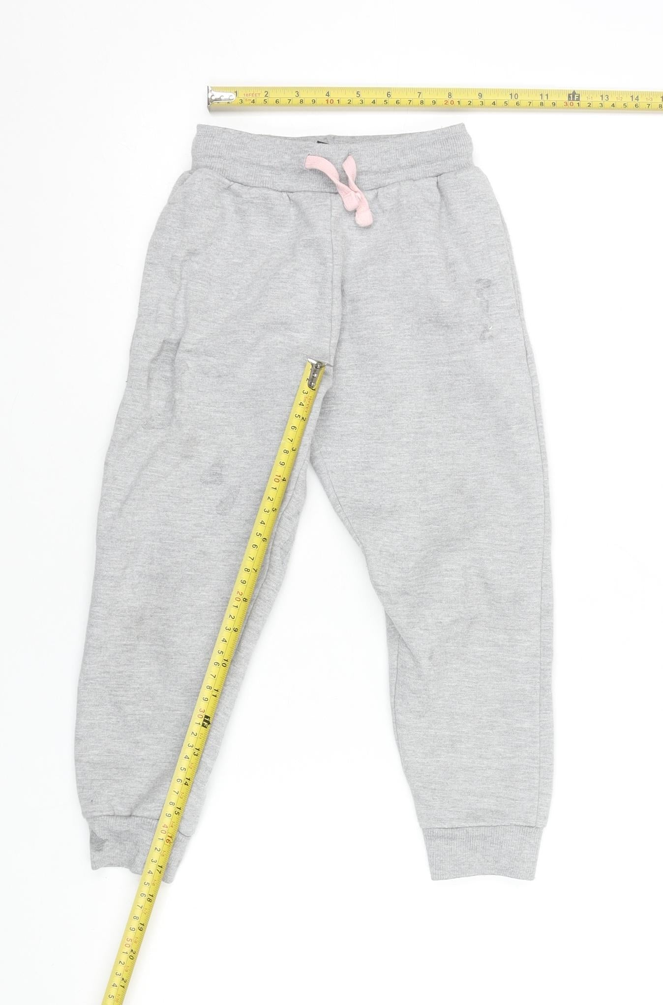 Ellesse Girls Grey Jogger Trousers 5-6 Years Cotton Blend Casual Wear