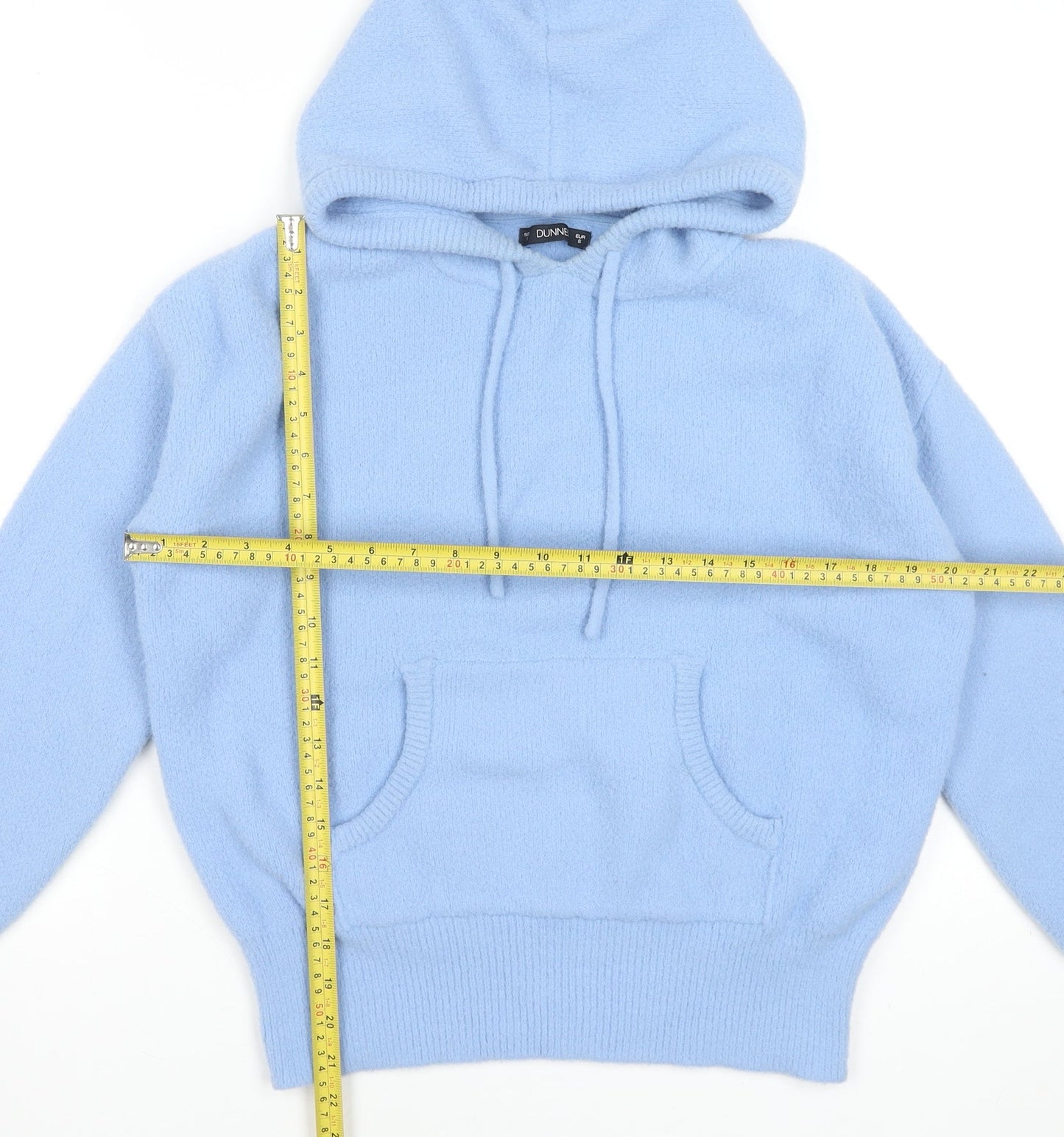 Dunnes Stores Women's Blue Pullover Hoodie Small Nylon Soft Knit