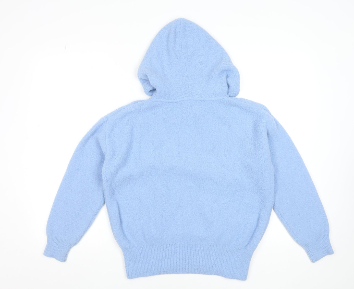 Dunnes Stores Women's Blue Pullover Hoodie Small Nylon Soft Knit