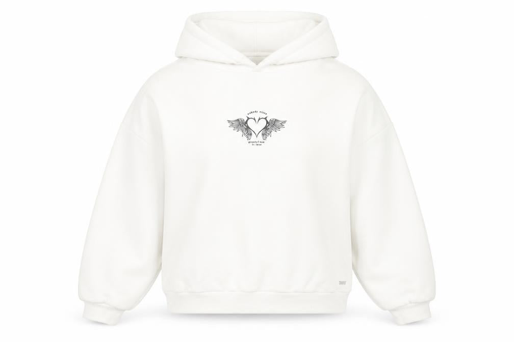Pull&Bear Womens White Graphic Print Pullover Hoodie XS