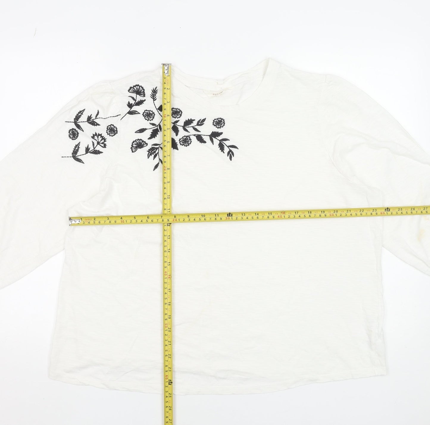 Marks and Spencer Womens White Embroidered Cotton Tunic Blouse Size 20