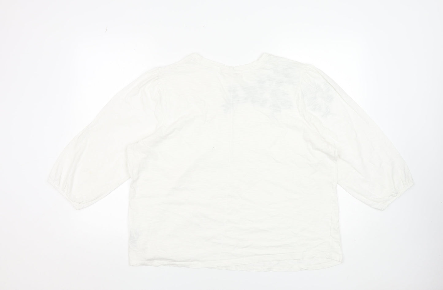 Marks and Spencer Womens White Embroidered Cotton Tunic Blouse Size 20