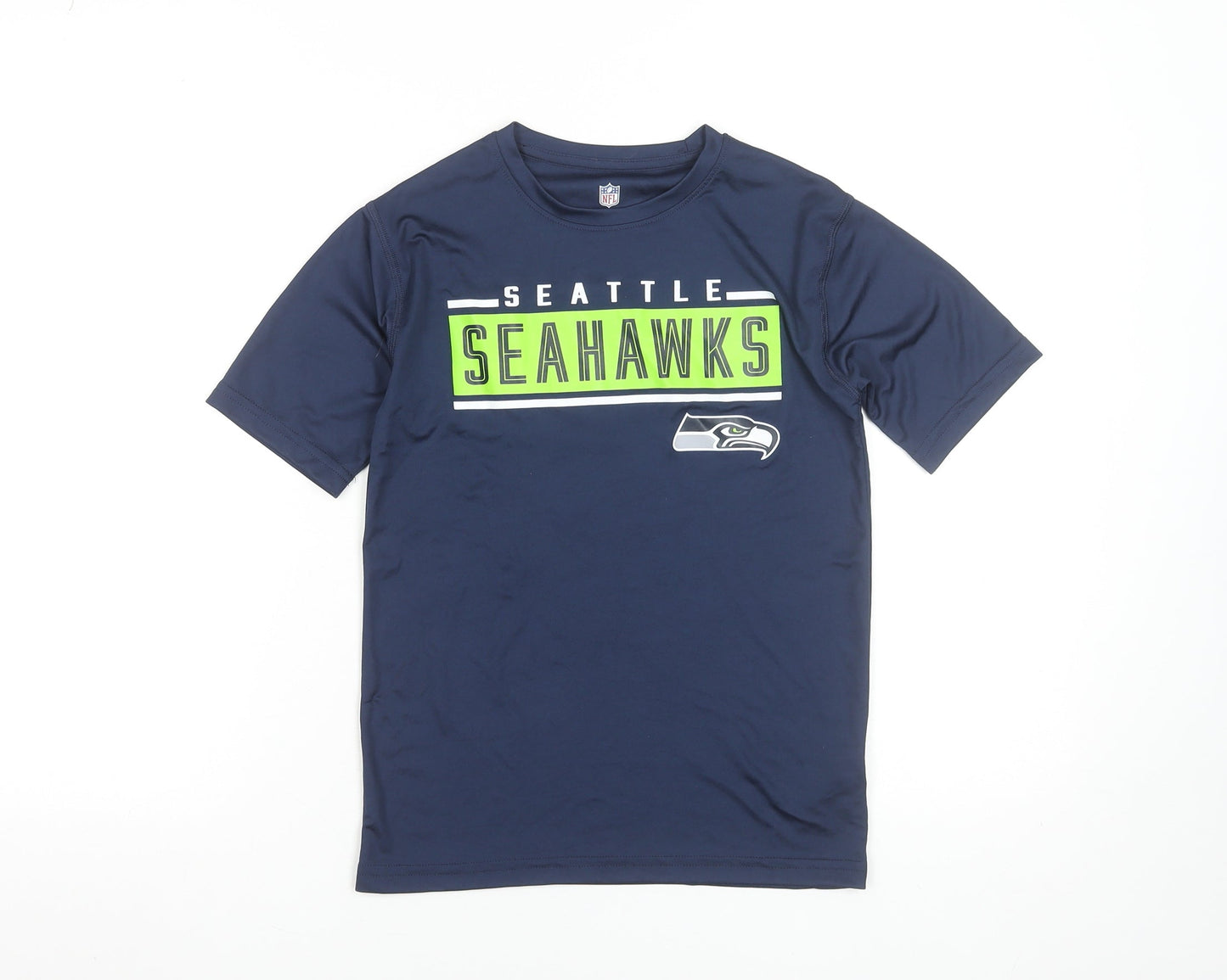NFL Boys Navy Seattle Seahawks Short Sleeve T-Shirt Size 8 Polyester