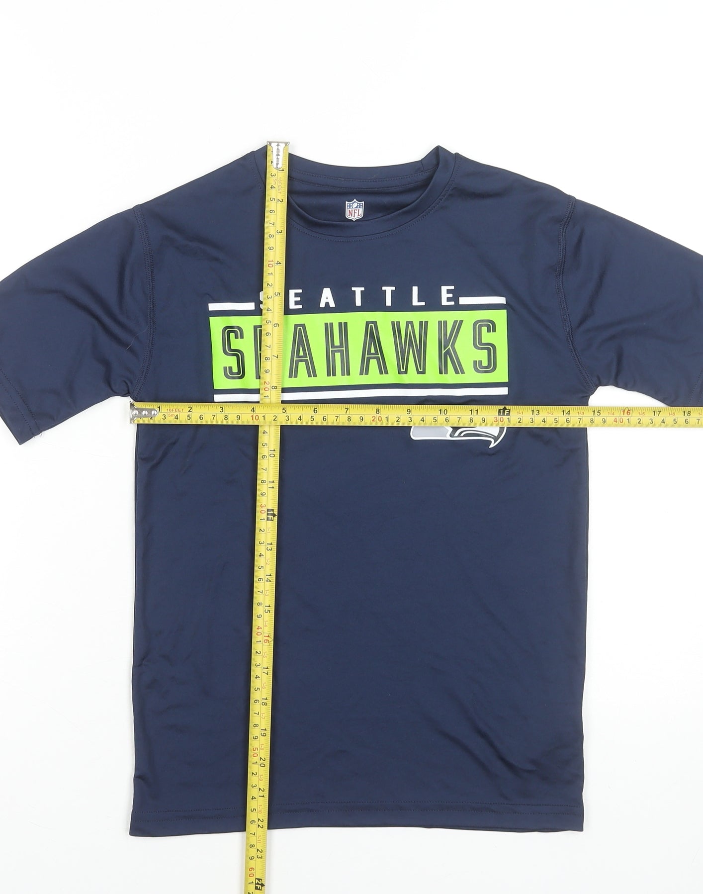 NFL Boys Navy Seattle Seahawks Short Sleeve T-Shirt Size 8 Polyester