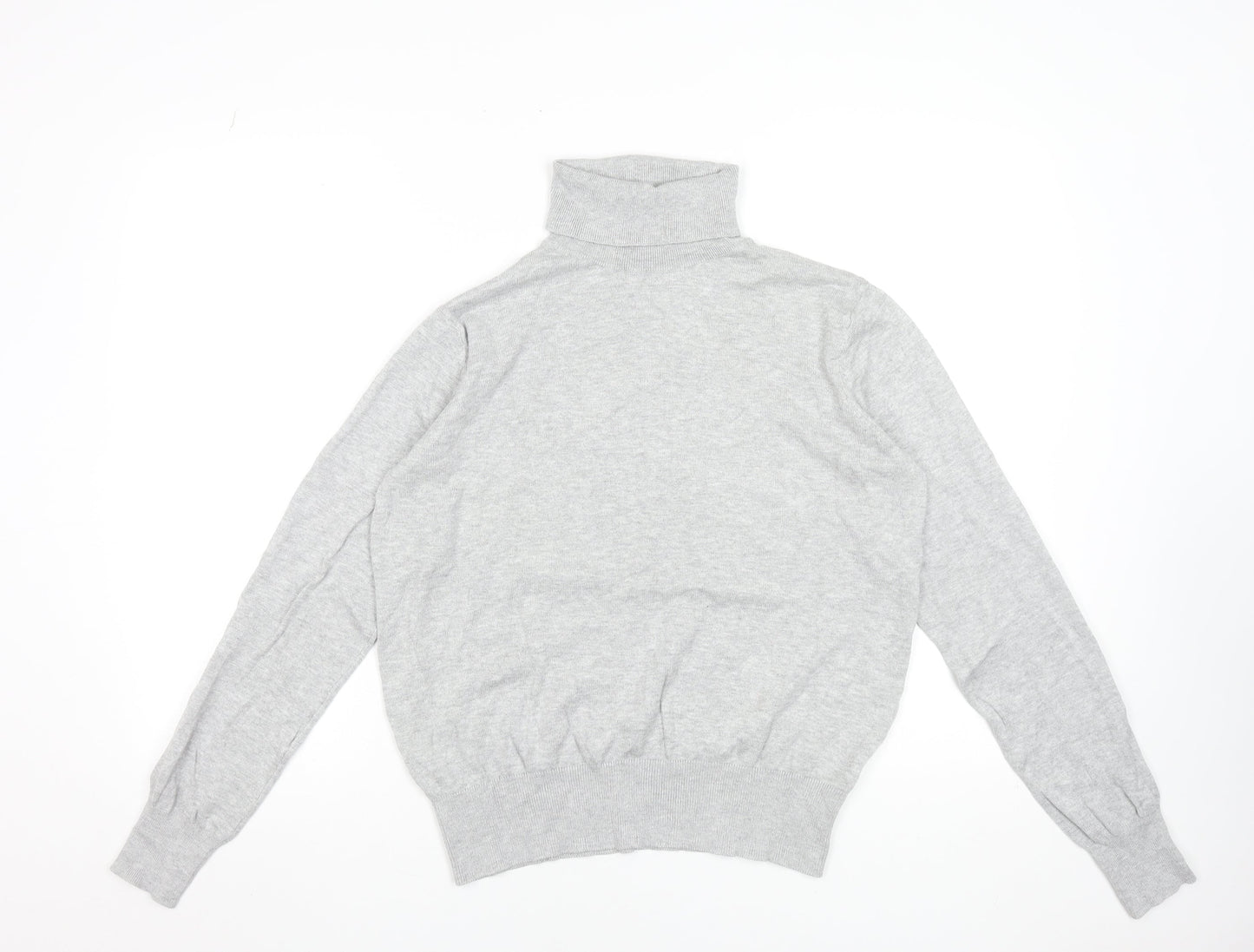 H&M Womens Grey Roll Neck Long Sleeve Pullover Jumper Size 12