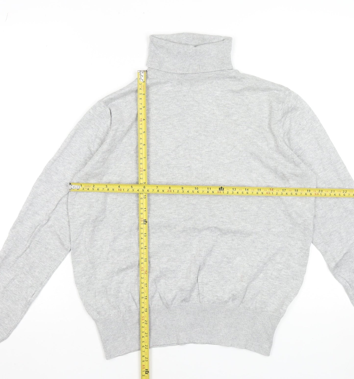 H&M Womens Grey Roll Neck Long Sleeve Pullover Jumper Size 12