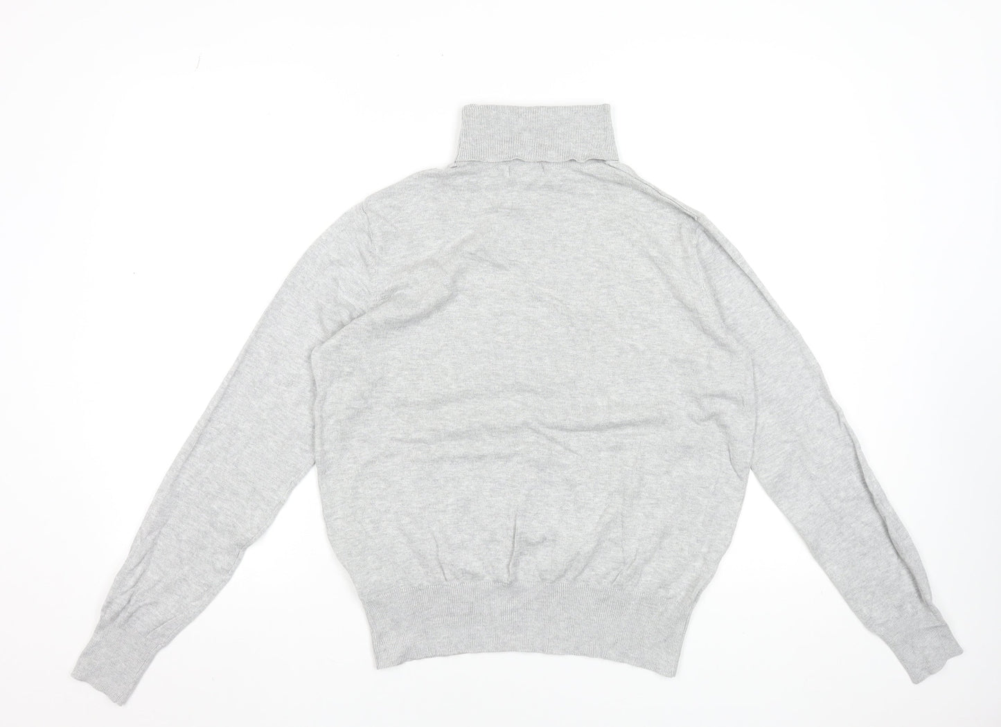 H&M Womens Grey Roll Neck Long Sleeve Pullover Jumper Size 12