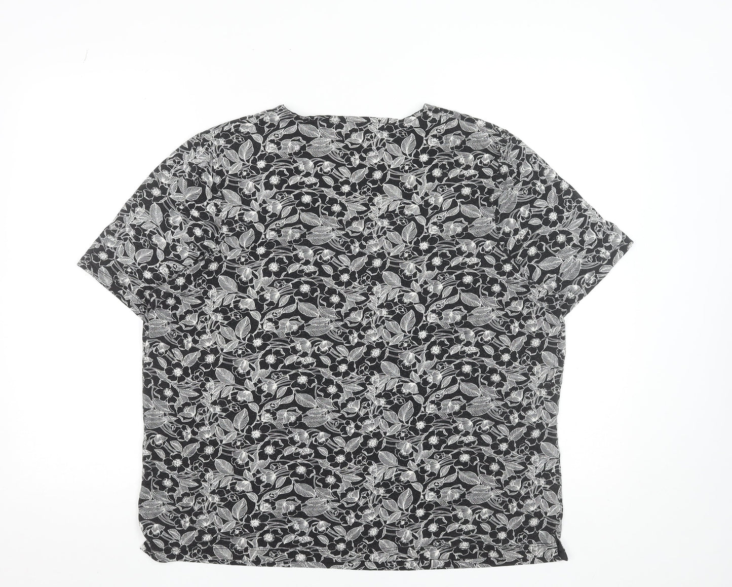 Tigi Women's Black Floral Viscose Stretch T-Shirt Size 18