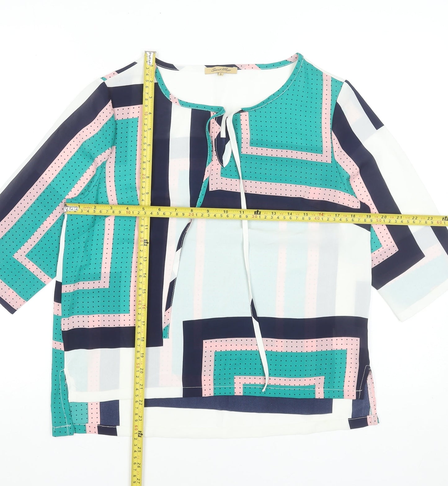 Sweet Miss Women's Multicoloured Geometric Tunic Blouse Size S