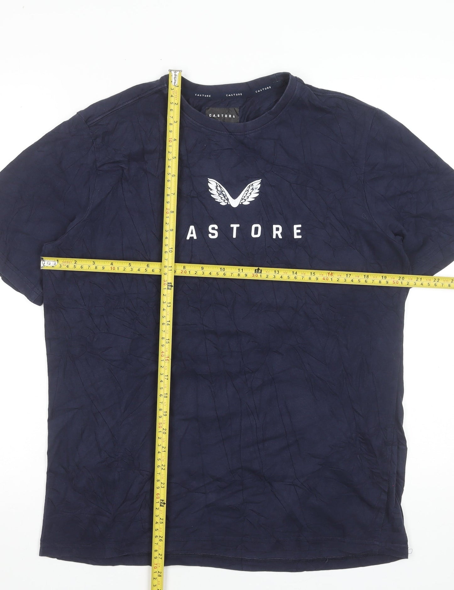 Castore Men's Blue Medium Crew Neck Stretch Performance T-Shirt
