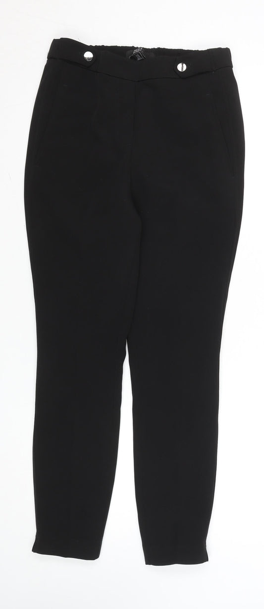 Next Women Black Slim Fit Stretch Trousers Size 8R Workwear Style