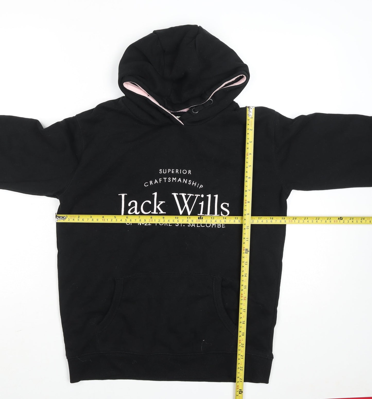 Jack Wills Girls Black Pullover Hoodie 14-15 Years Hooded Logo Fleece