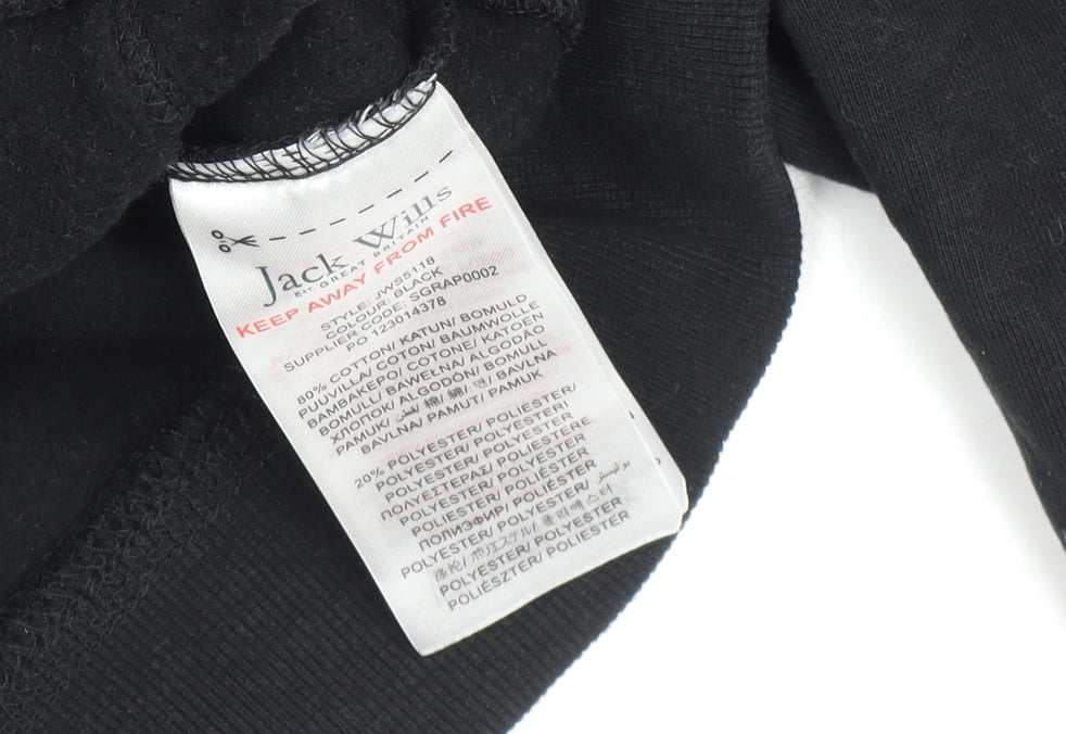 Jack Wills Girls Black Pullover Hoodie 14-15 Years Hooded Logo Fleece