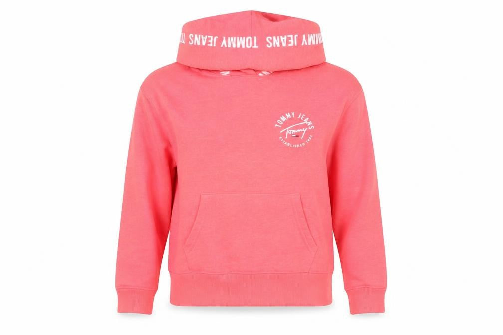 Womens UK XS Regular Tommy Jeans Pink Pullover Hoodie