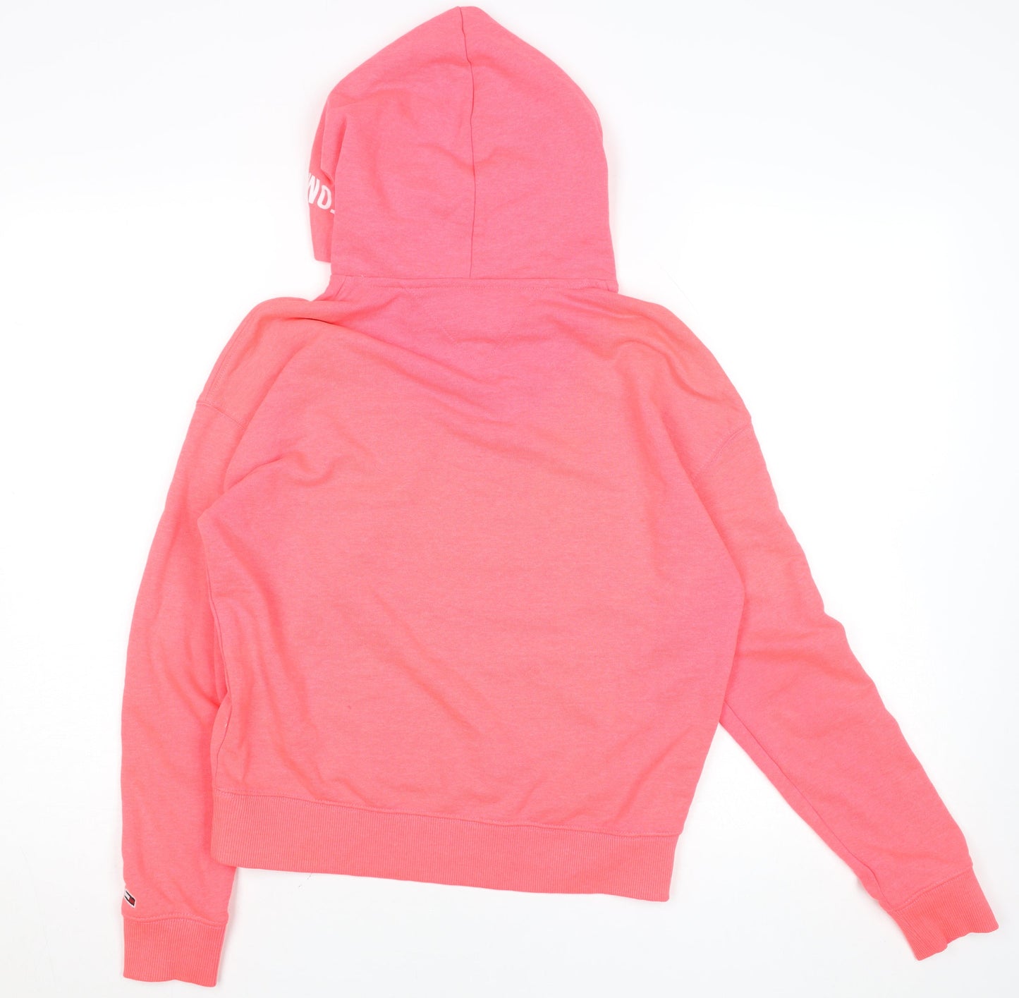 Tommy Jeans Women's Pink XS Pullover Hoodie with Logo Print