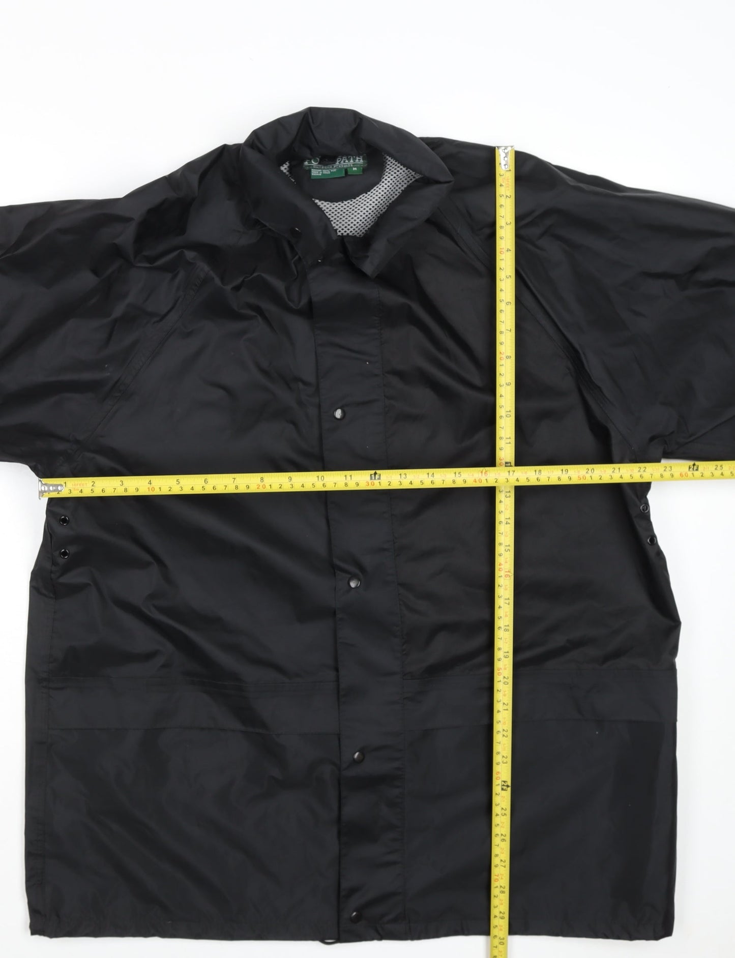 Footpath Men's Black Waterproof Windbreaker Jacket Size M Outdoor PVC