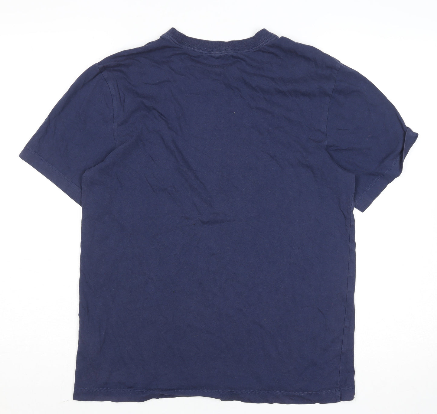 Nike Men's Blue Regular Fit Crew Neck Cotton T-Shirt Size M