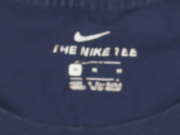 Nike Men's Blue Regular Fit Crew Neck Cotton T-Shirt Size M
