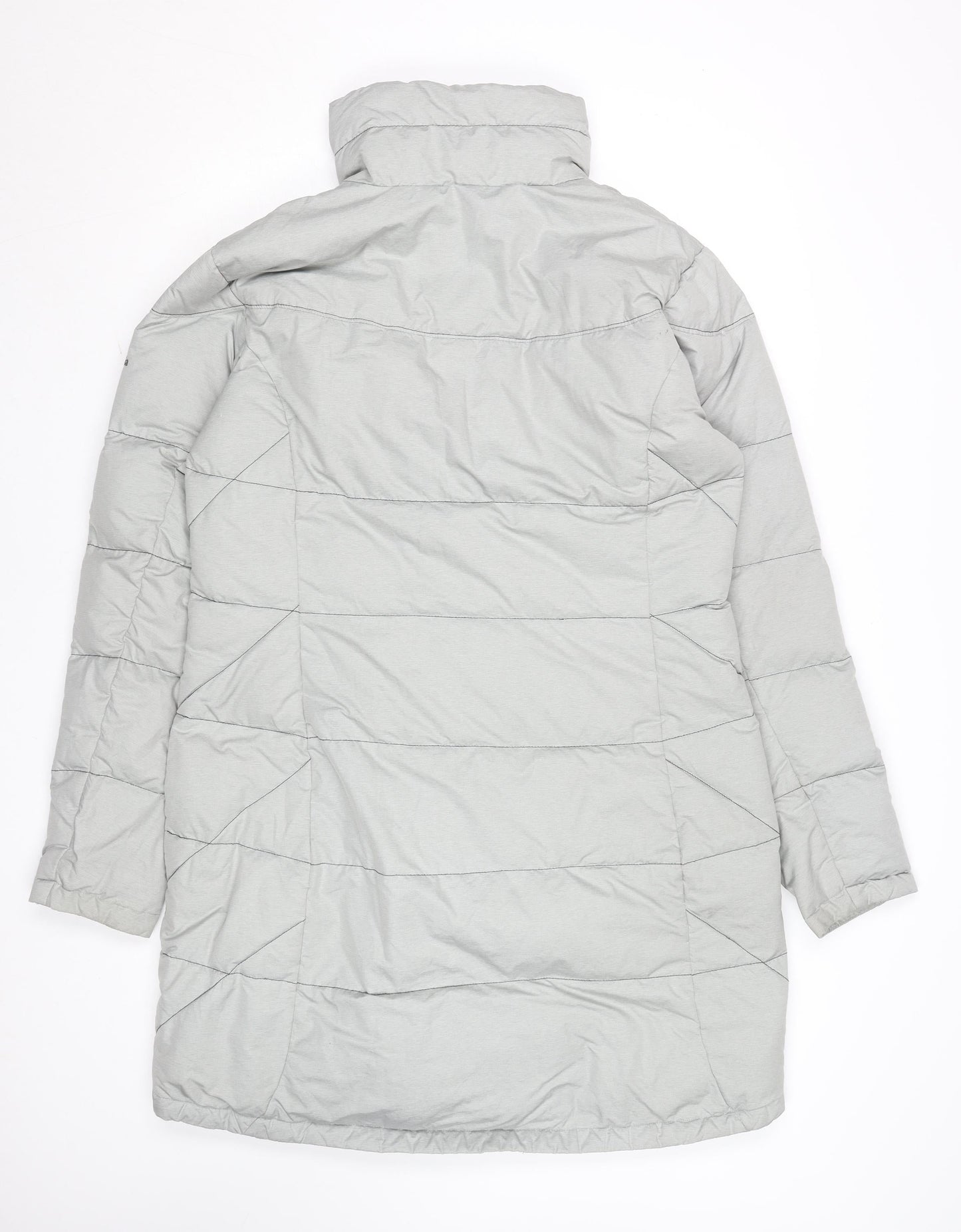 Columbia Women's Grey Long Puffer Coat L Down Insulated Waterproof Jacket