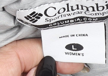 Columbia Women's Grey Long Puffer Coat L Down Insulated Waterproof Jacket
