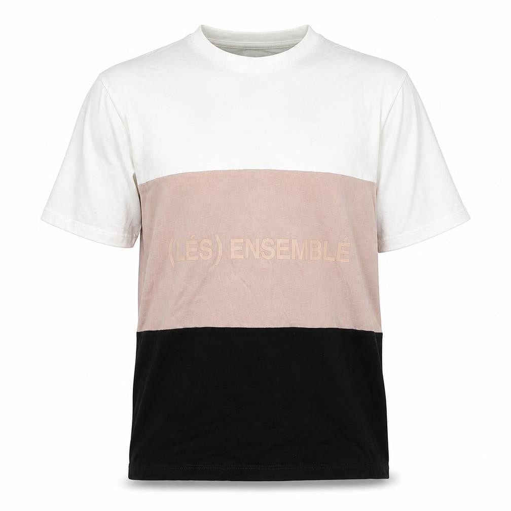 River Island Men's Multicoloured Colourblock Cotton Crew Neck T-Shirt M