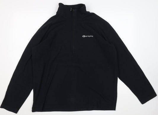 Sprayway Men's Black Fleece 1/2 Zip Sweatshirt Size L Outdoor Pullover
