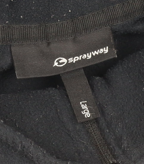 Sprayway Men's Black Fleece 1/2 Zip Sweatshirt Size L Outdoor Pullover