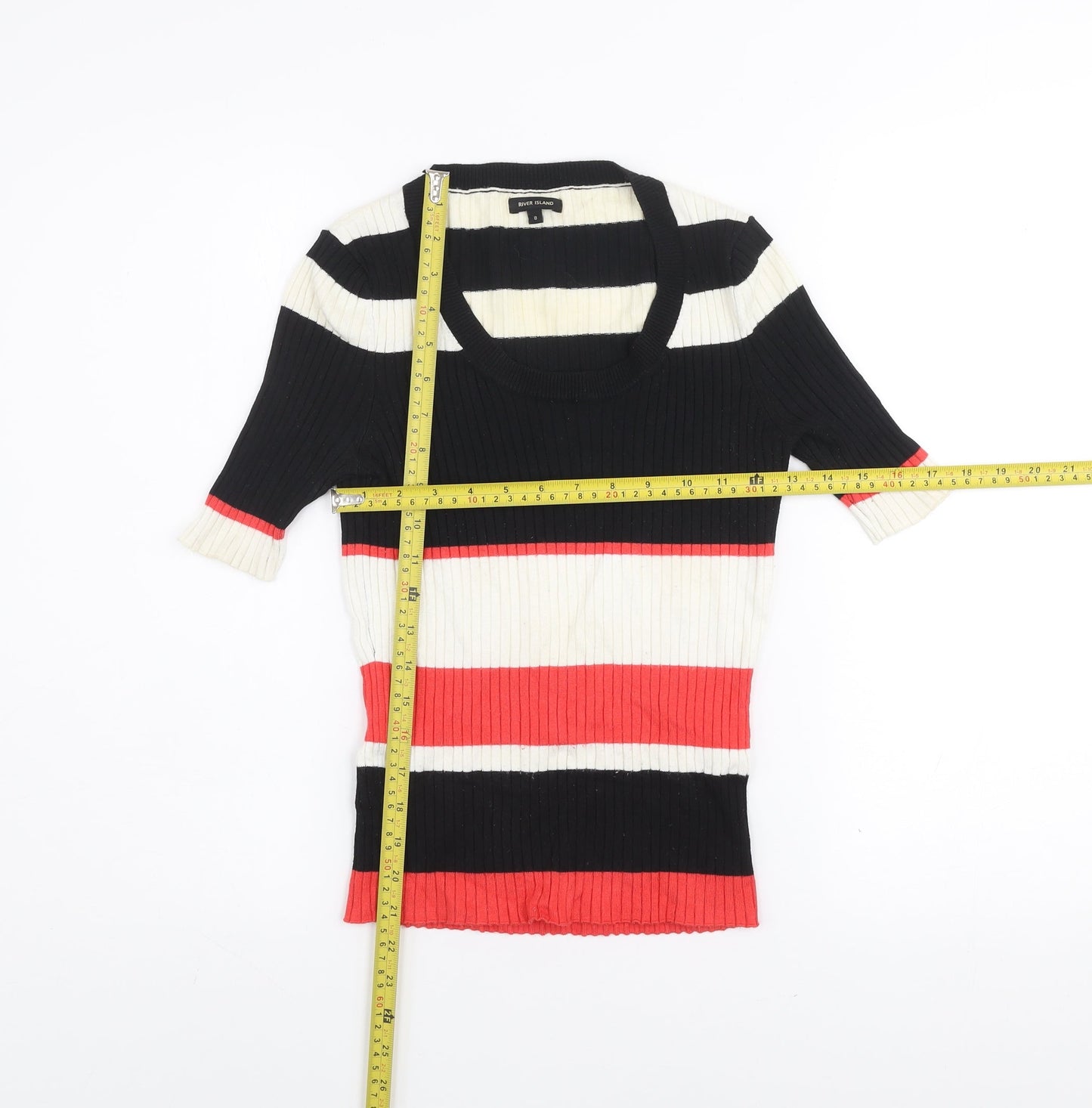 River Island Women’s Multicoloured Striped Knit Top Size 8