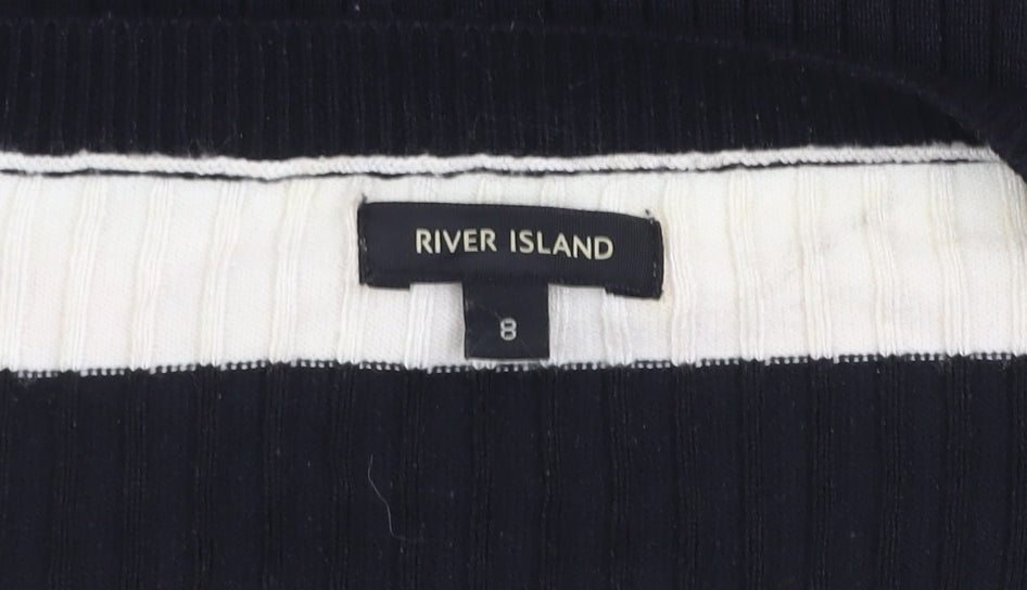 River Island Women’s Multicoloured Striped Knit Top Size 8