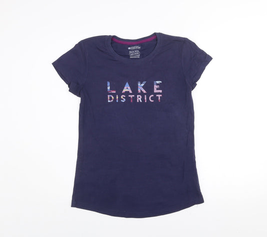 Mountain Warehouse Womens Blue Crew Neck Quick Dry T-Shirt UK 8