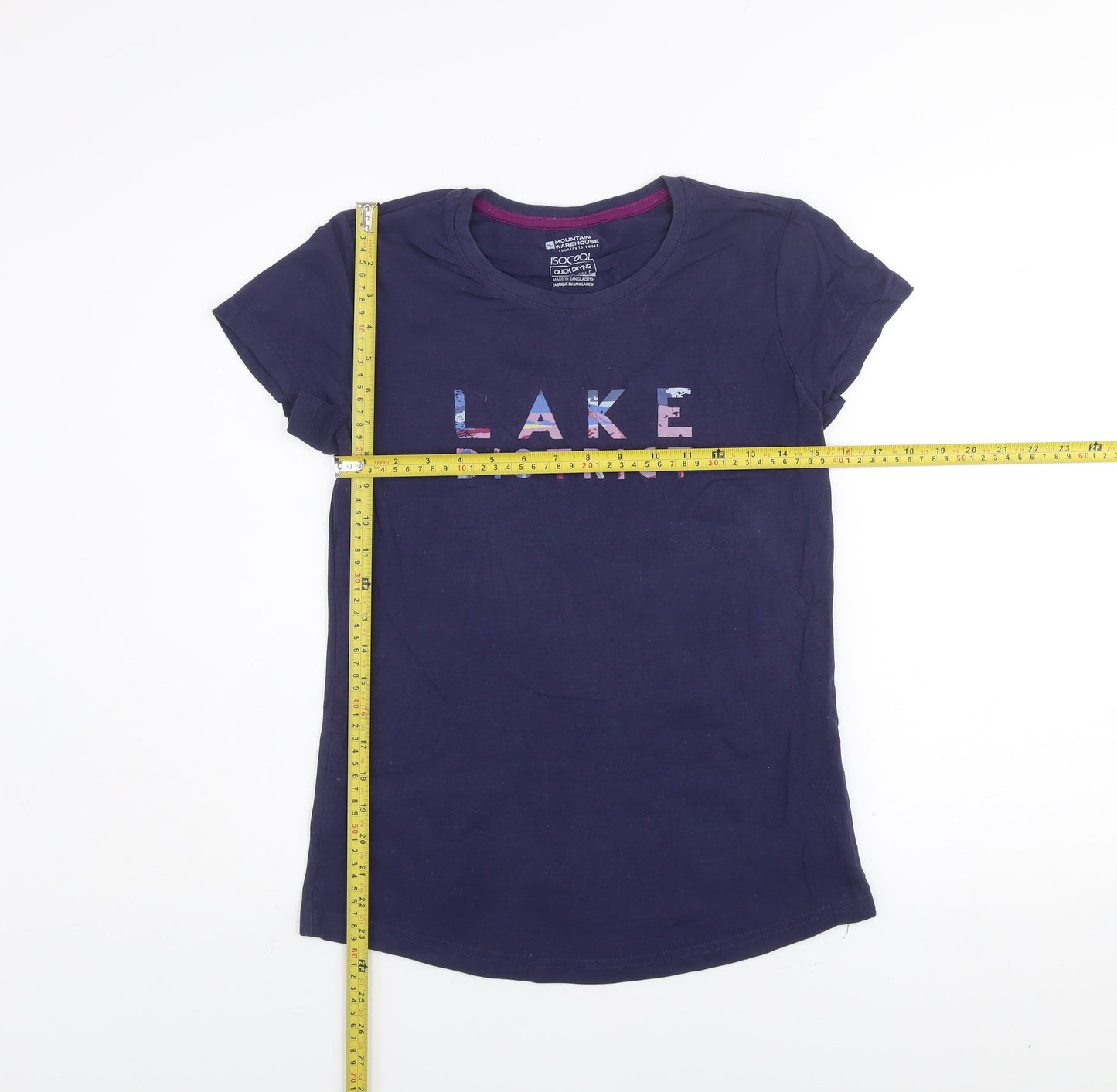 Mountain Warehouse Womens Blue Crew Neck Quick Dry T-Shirt UK 8