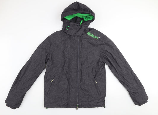 Superdry Men's Grey M Windcheater Hooded Softshell Jacket