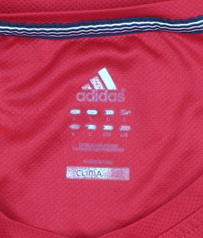 Adidas Mens Red ClimaCool Short Sleeve Running T-Shirt Size L