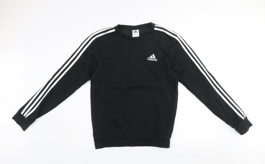 Adidas Mens Black Pullover Sweatshirt Small Crew Neck