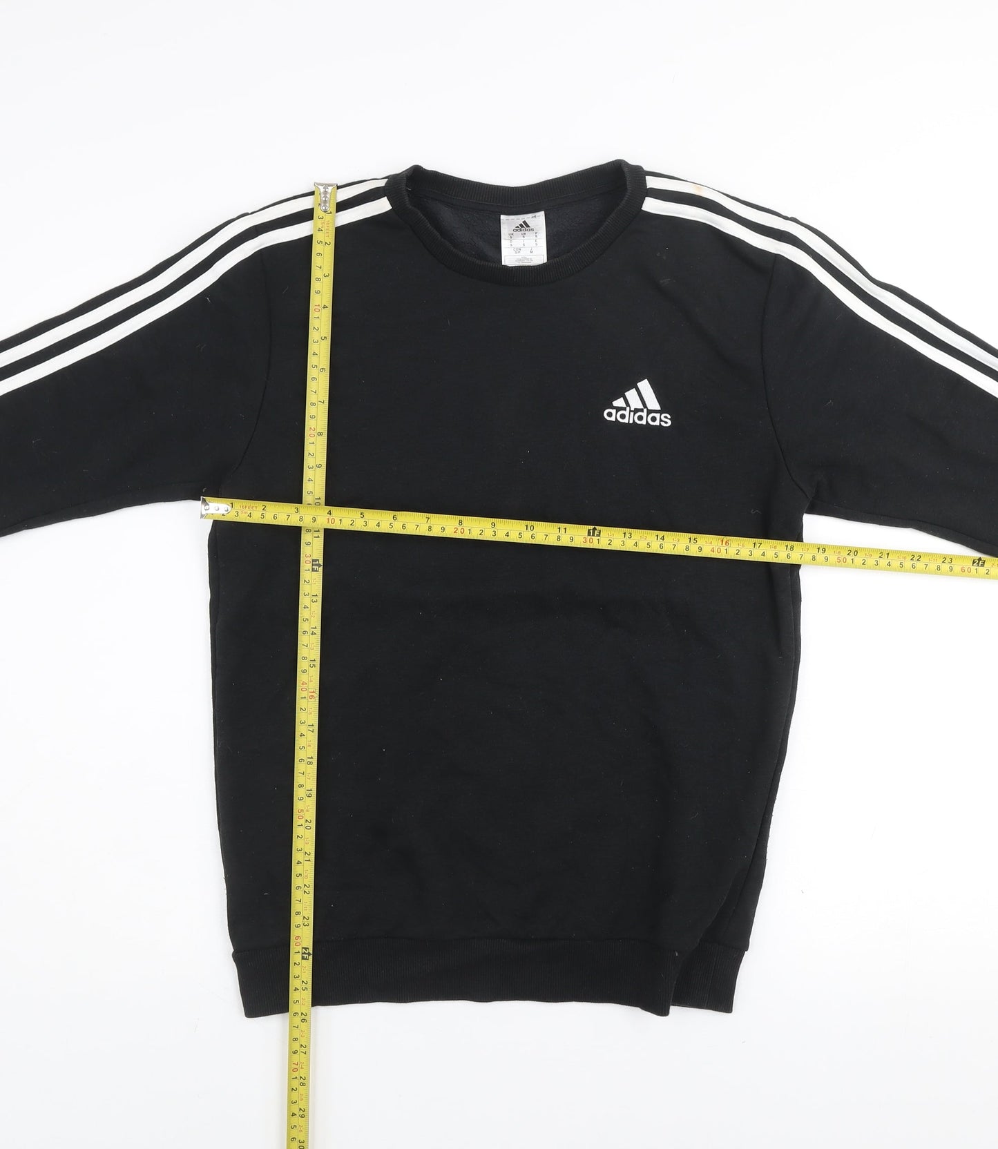 Adidas Mens Black Pullover Sweatshirt Small Crew Neck