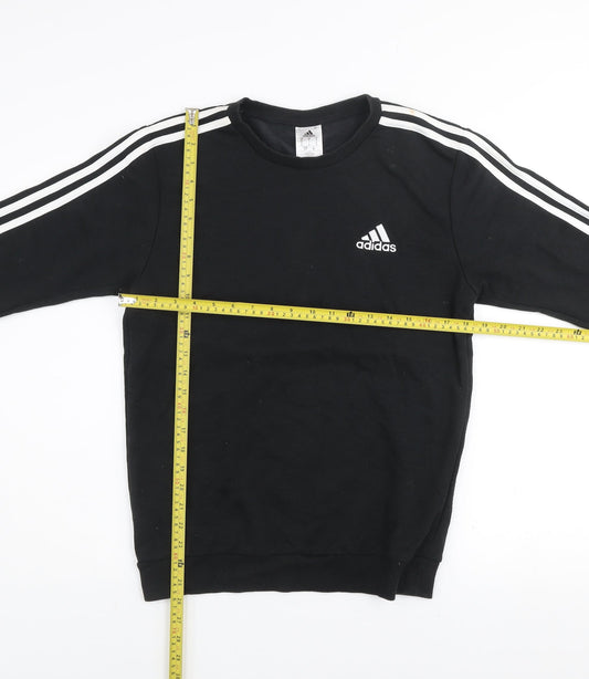 Adidas Mens Black Pullover Sweatshirt Small Crew Neck