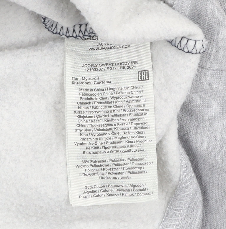 Jack & Jones Men's Grey Pullover Hoodie XL