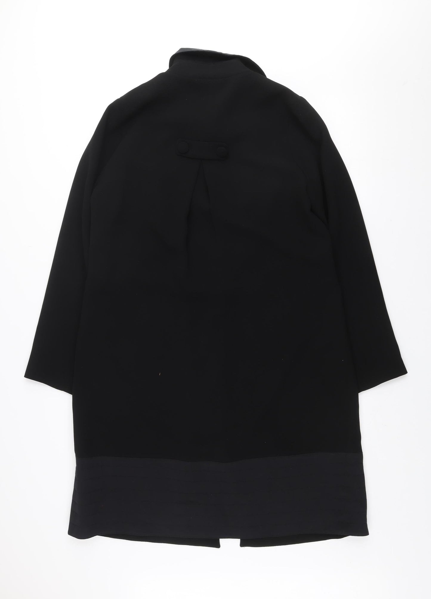 Daisy May Women’s Black Bow Detail Long Overcoat Size 14
