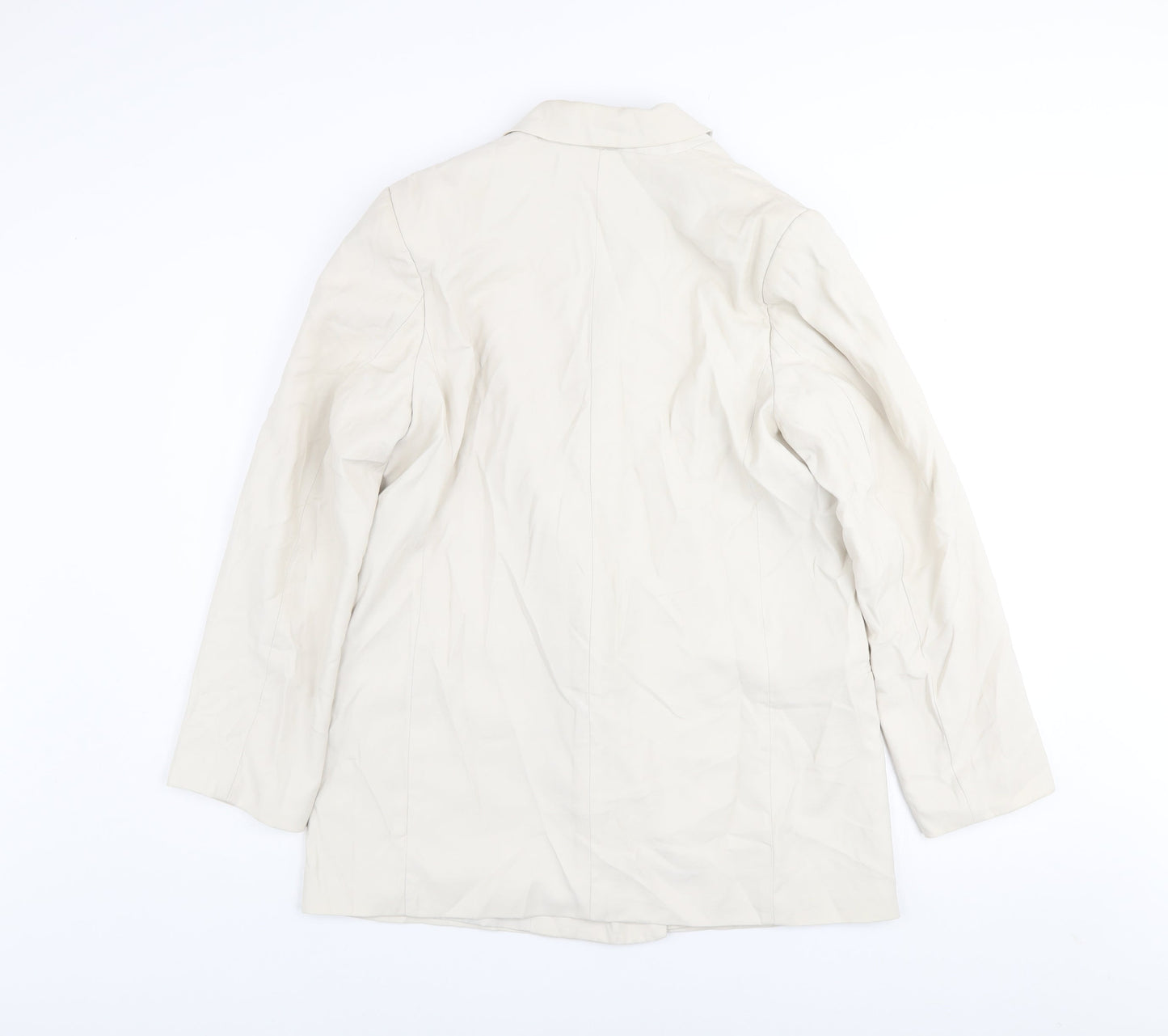H&M Women Beige Regular Fit Blazer Jacket Size S