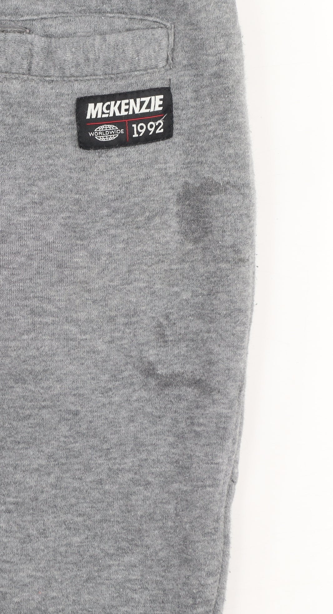 McKenzie Men’s Grey Jogger Sweatpants L Fleece Tapered Activewear