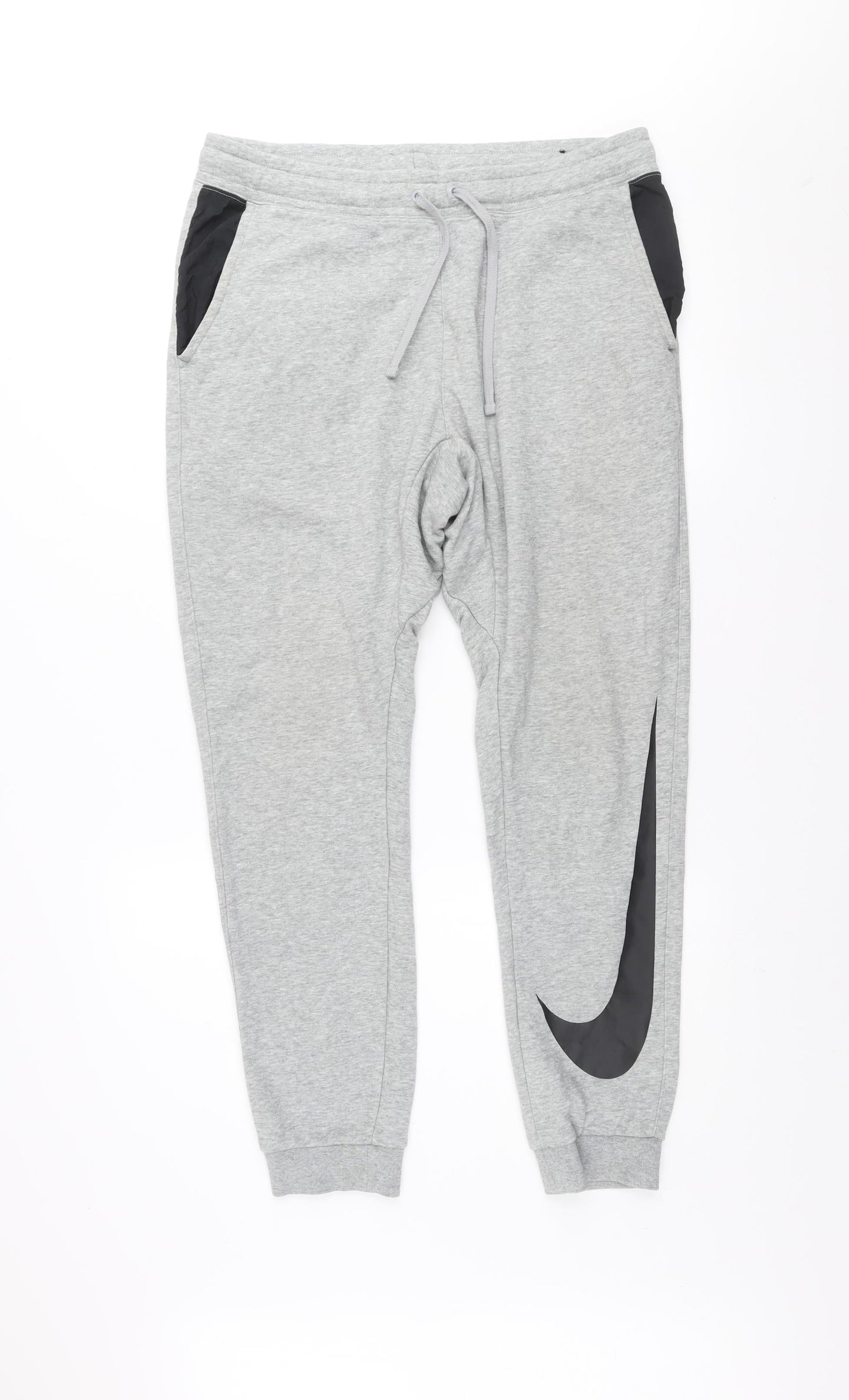 Nike Men's Grey Jogger Trousers M Regular Fit Cotton Blend