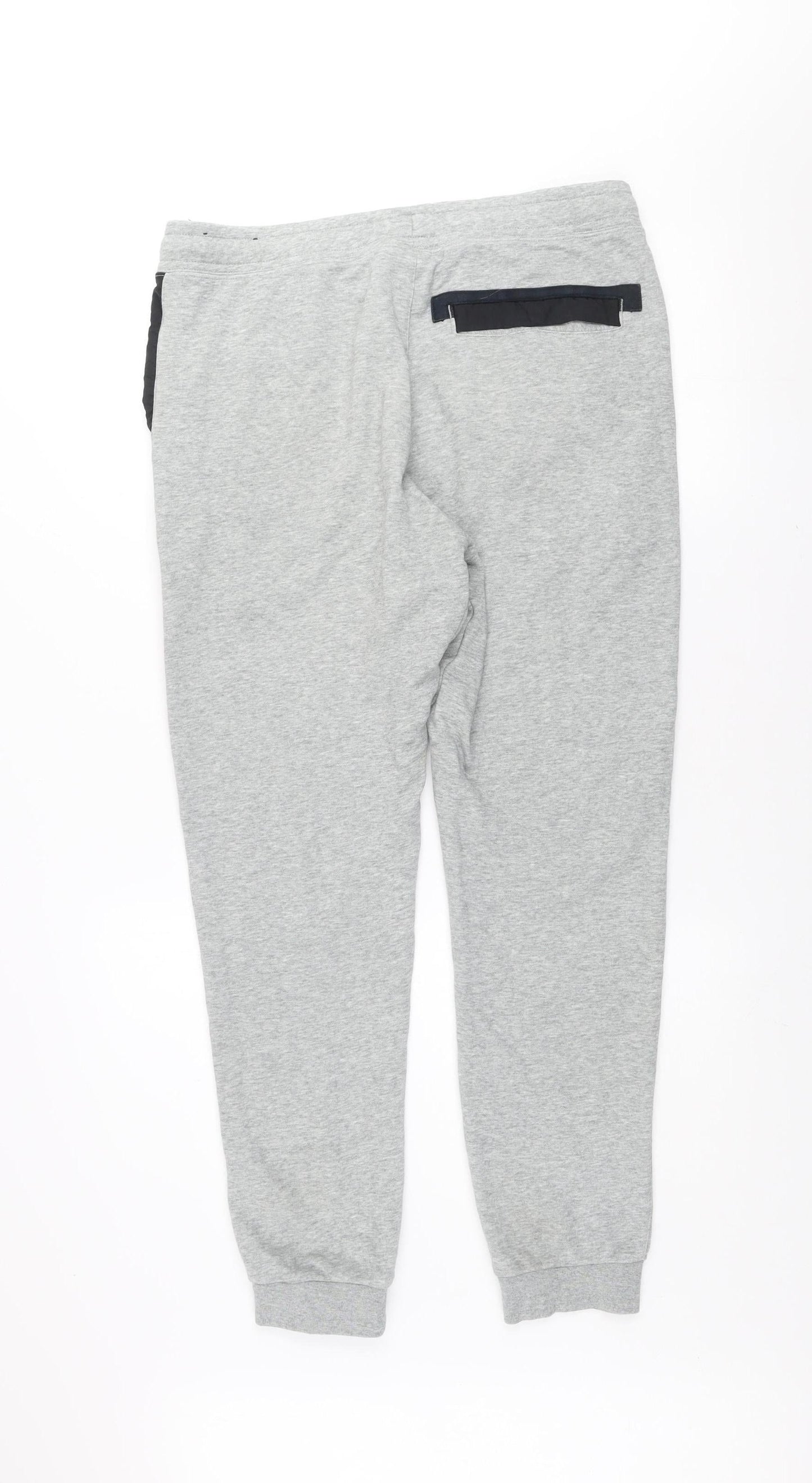 Nike Men's Grey Jogger Trousers M Regular Fit Cotton Blend