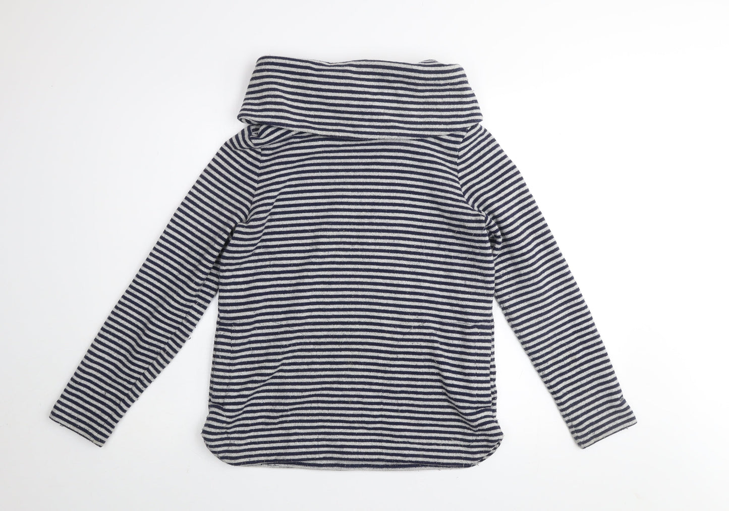 Tommy Hilfiger Women's Blue Striped Cowl Neck Pullover Jumper XS