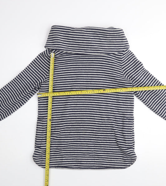 Tommy Hilfiger Women's Blue Striped Cowl Neck Pullover Jumper XS
