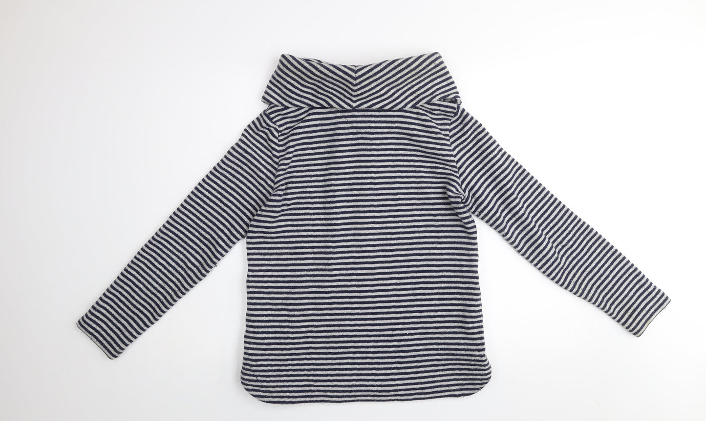 Tommy Hilfiger Women's Blue Striped Cowl Neck Pullover Jumper XS