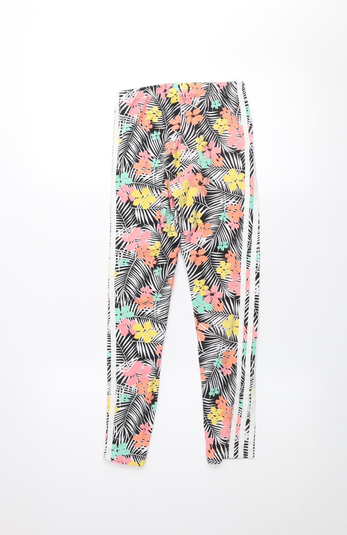 Adidas Girls Multicoloured Floral Jersey Leggings 9-10 Years