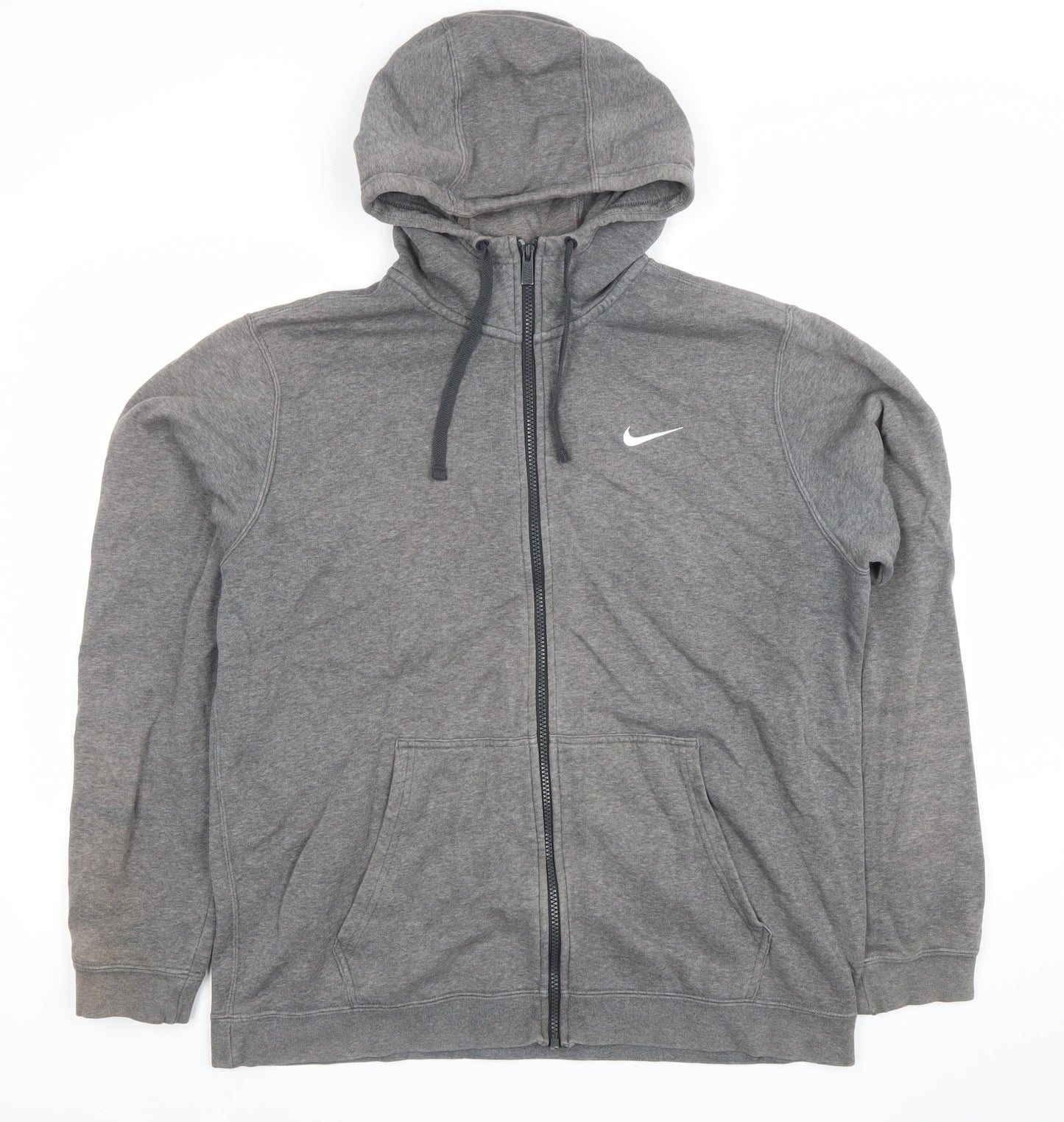Nike Men's Grey Full Zip Hoodie L Sportswear Hooded Sweatshirt