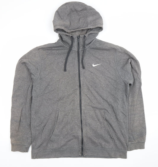 Nike Men's Grey Full Zip Hoodie L Sportswear Hooded Sweatshirt