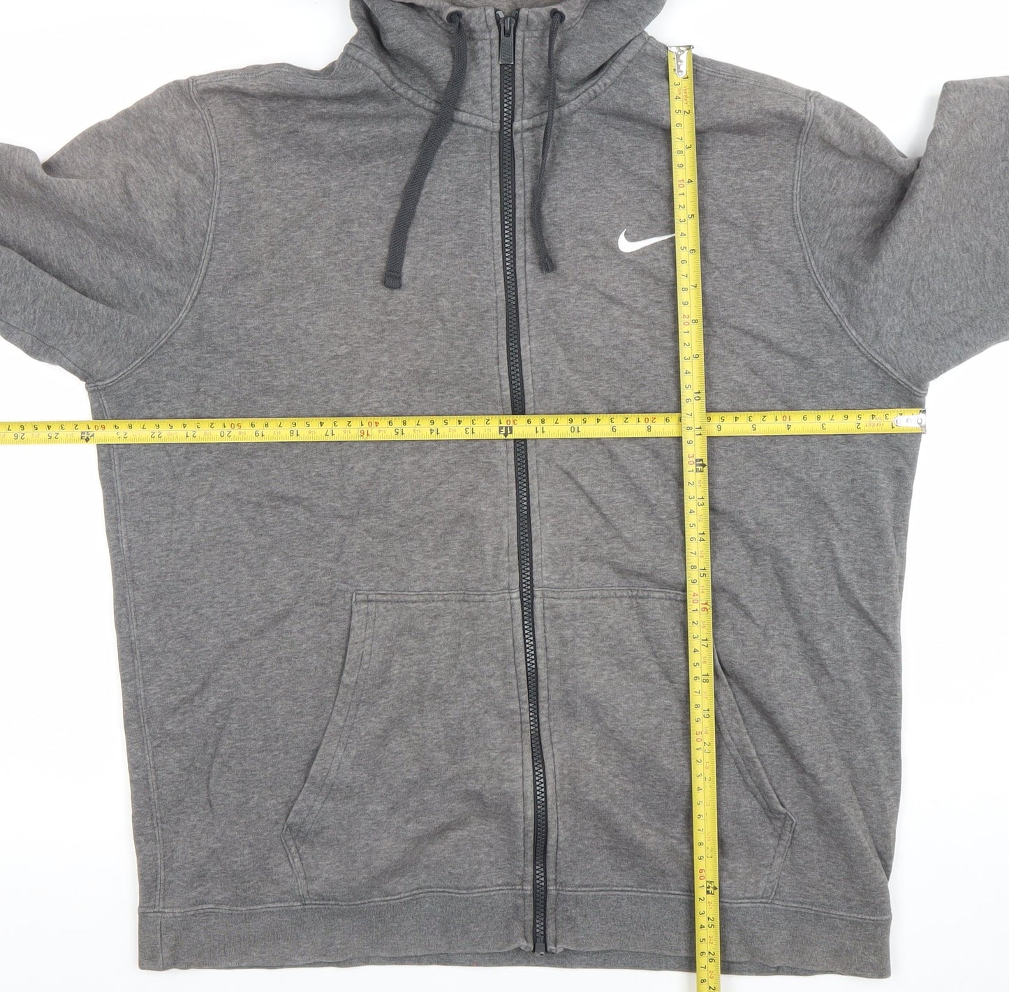 Nike Men's Grey Full Zip Hoodie L Sportswear Hooded Sweatshirt