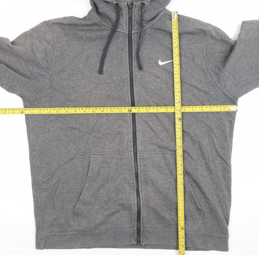 Nike Men's Grey Full Zip Hoodie L Sportswear Hooded Sweatshirt